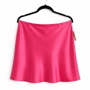 Anthropologie Pink Satin Skirt XL